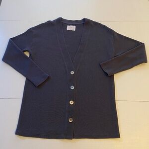 Losano Organic Cotton Cardigan Sweater Charcoal Grey Size Small